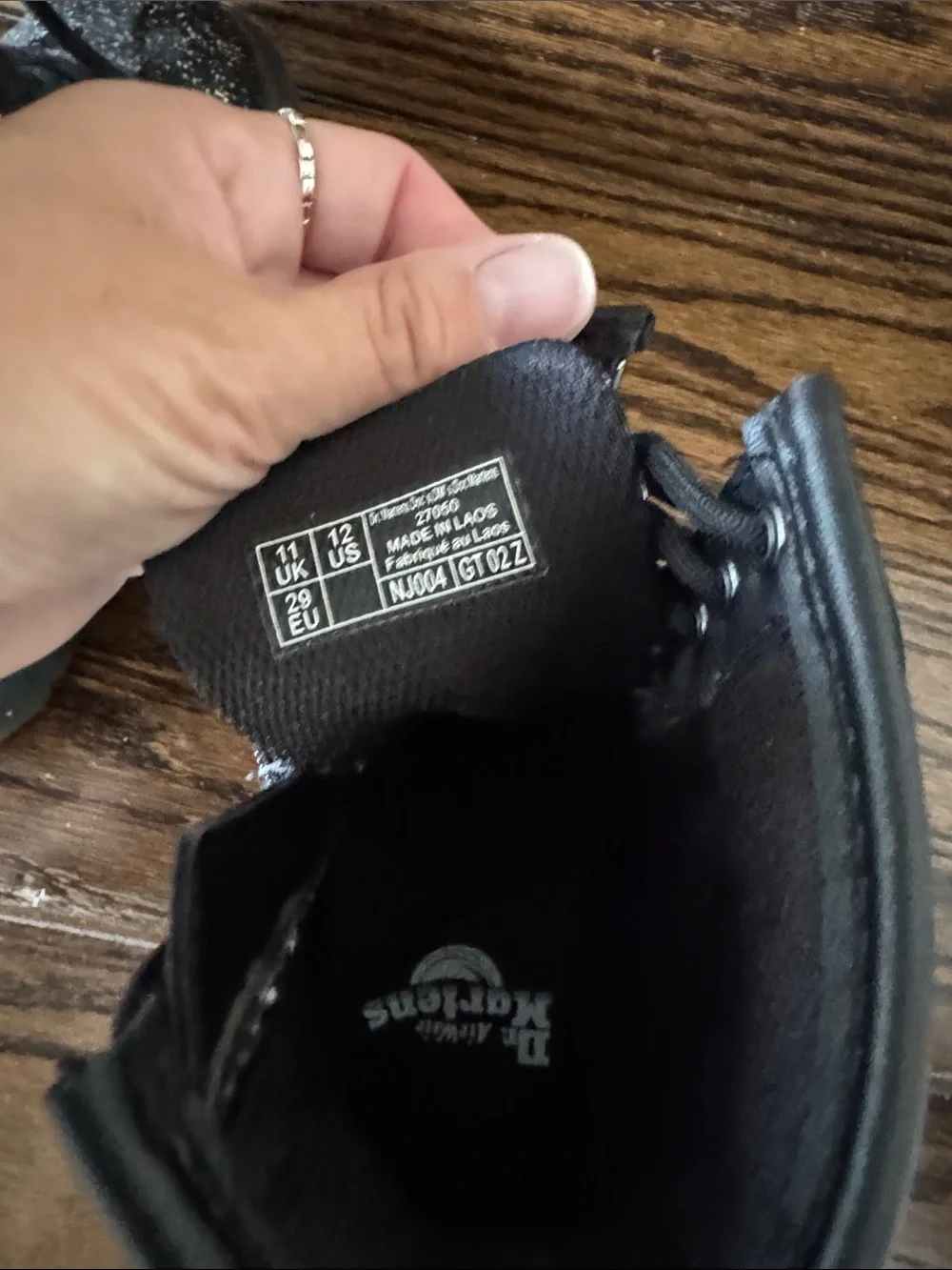 Dr. Martens Kids Black Glitter Lace-Up Boots